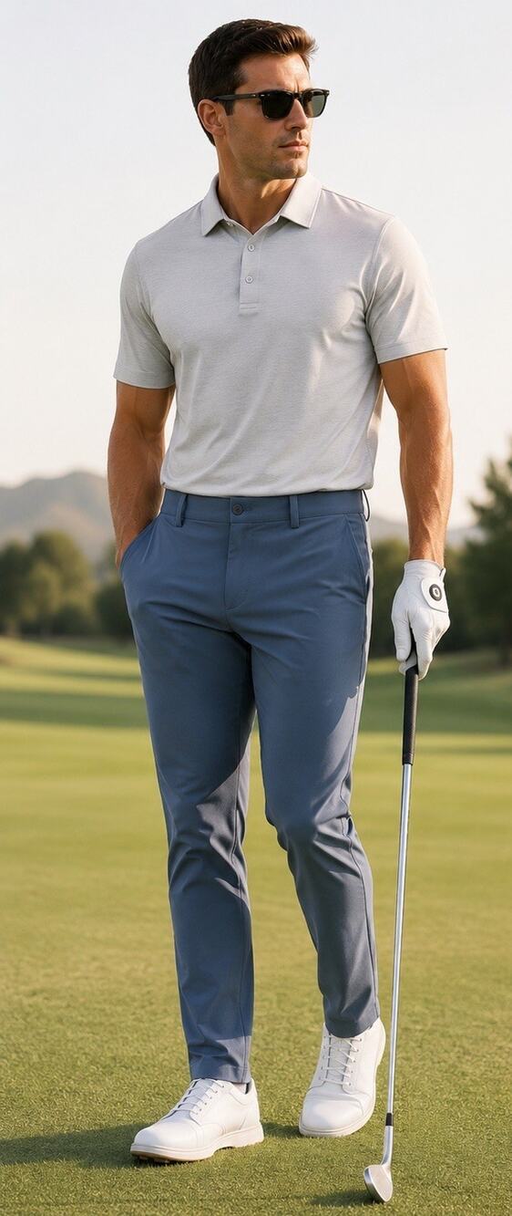 UNRL Concourse Golf‎ Pants Mens Large 34-36 Tall Storm Blue Stretch Performance
